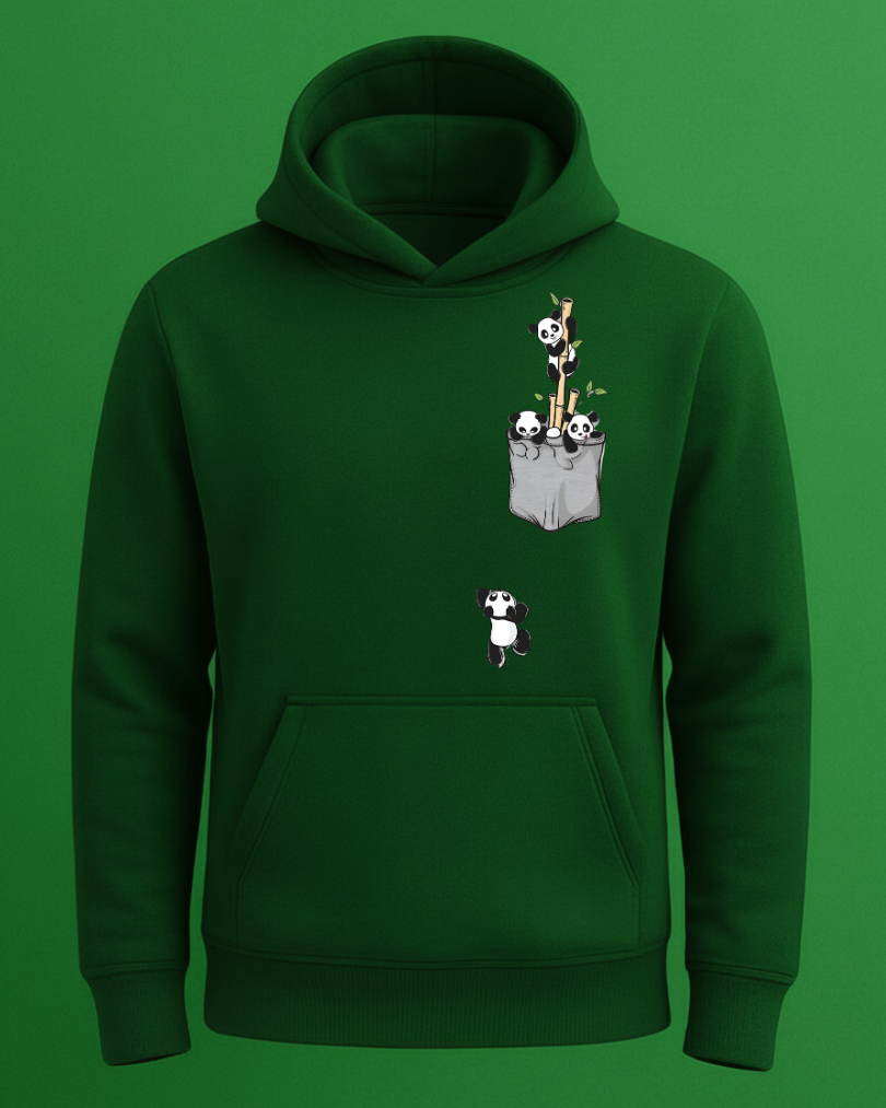 Pandalar Cep Tasarımlı Baskılı Sweatshirt - Görsel 7