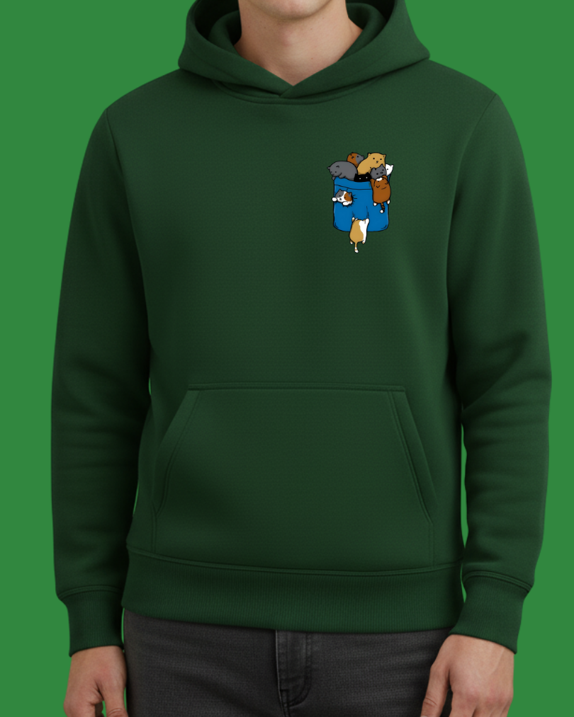 Kediler Cep Tasarımlı Baskılı Sweatshirt - Görsel 13