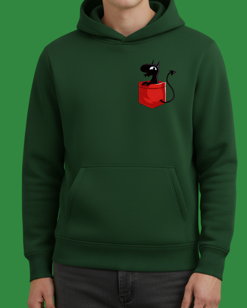 Sevimli İblis Cep Tasarımlı Baskılı Sweatshirt - Görsel 7