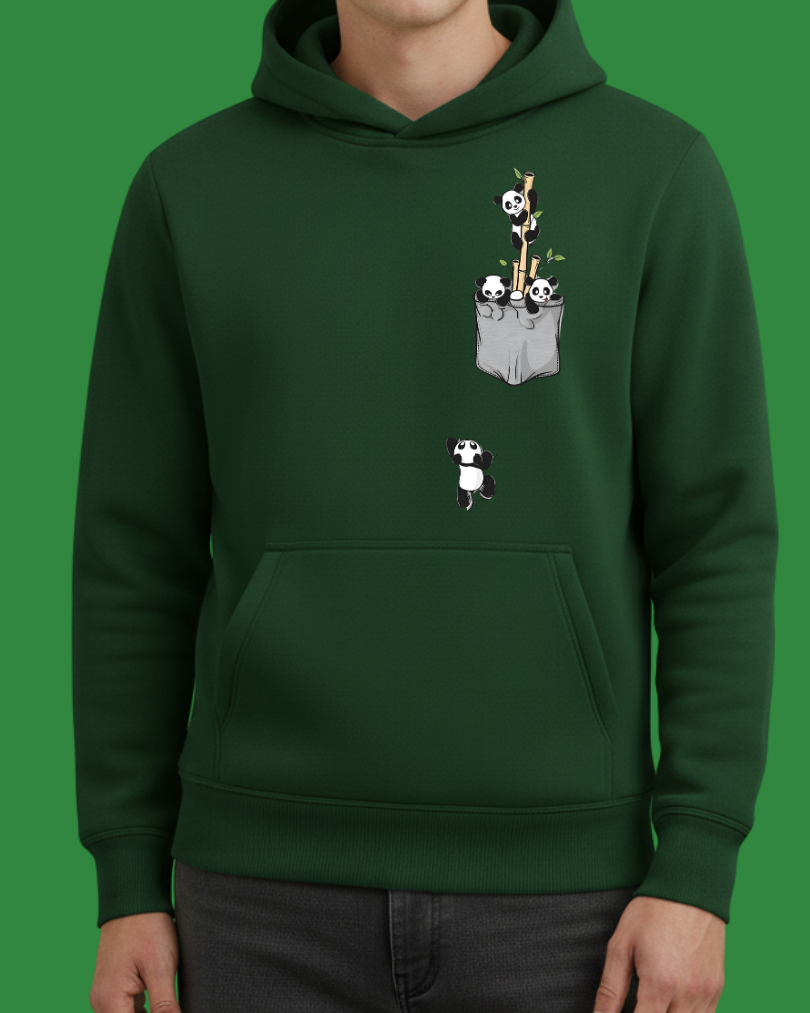 Pandalar Cep Tasarımlı Baskılı Sweatshirt - Görsel 9