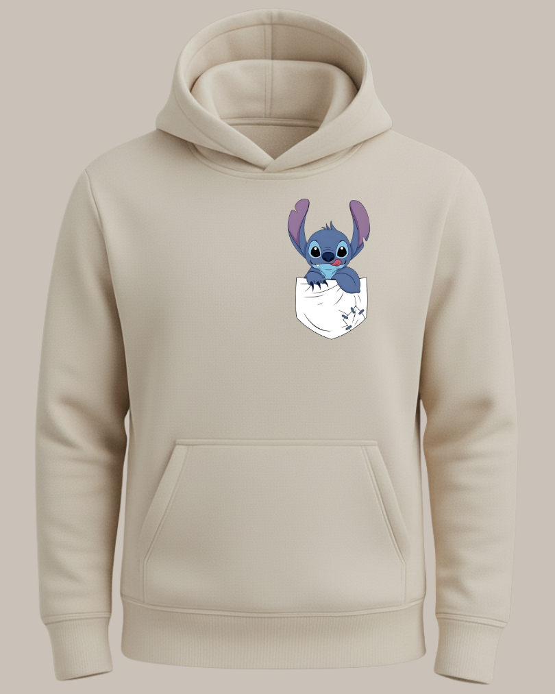 Stitch Cep Tasarım Baskılı Sweatshirt - Görsel 8