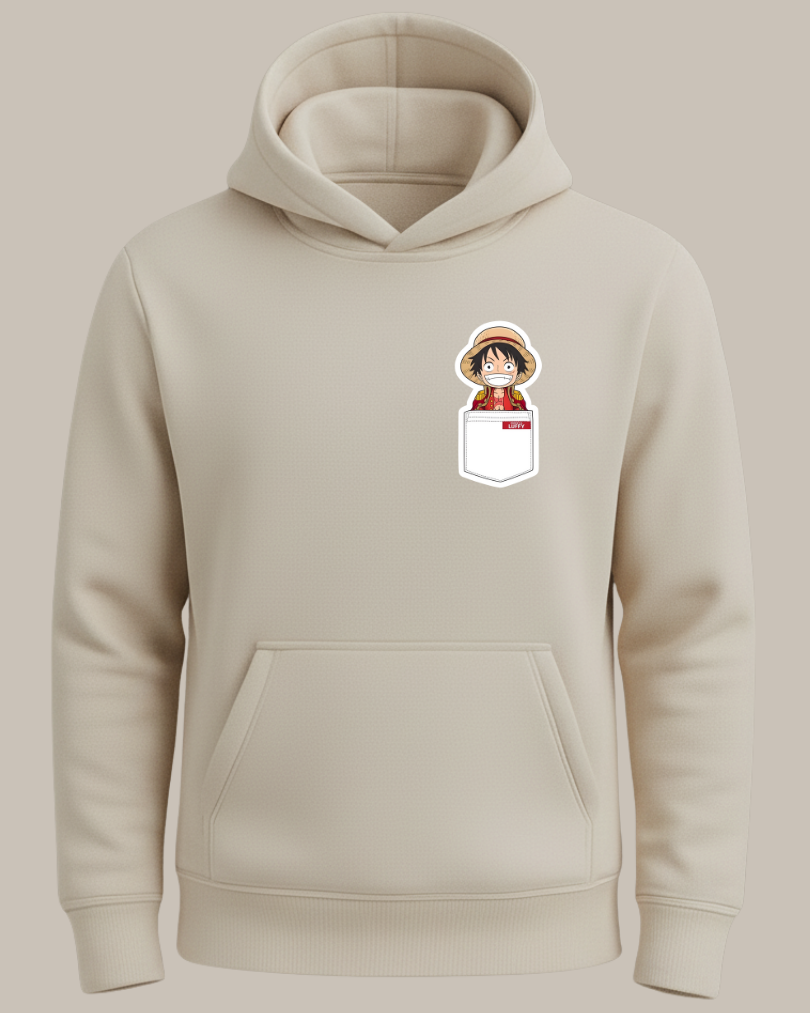 One Piece Cep Tasarımlı Baskılı Sweatshirt - Görsel 6