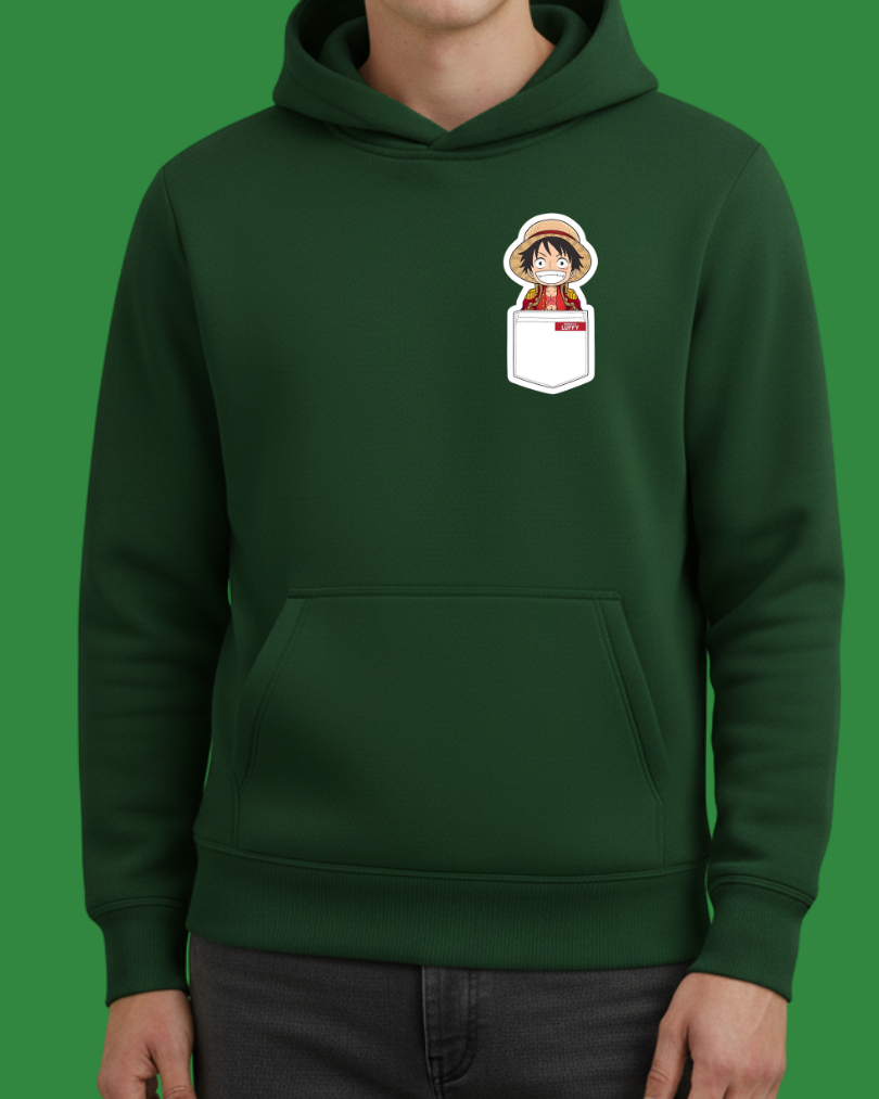 One Piece Cep Tasarımlı Baskılı Sweatshirt - Görsel 5