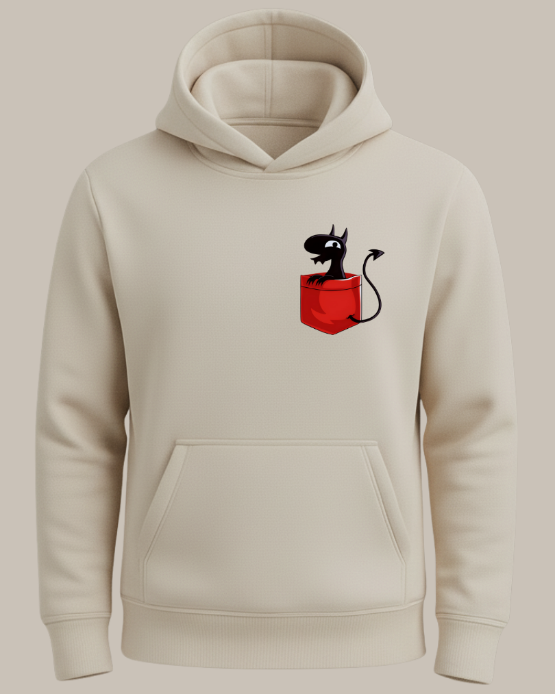 Sevimli İblis Cep Tasarımlı Baskılı Sweatshirt - Görsel 8