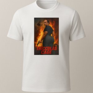 Thiccolas Cage Baskılı T-Shirt