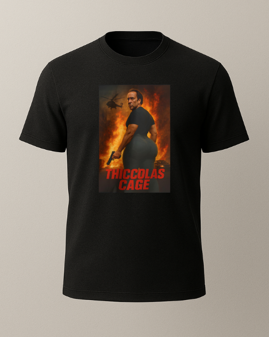 Thiccolas Cage Baskılı T-Shirt - Görsel 6
