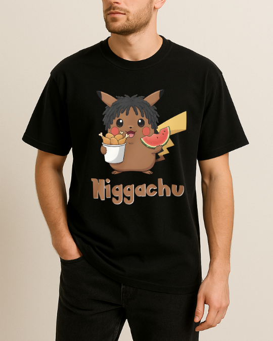 Niggachu Baskılı T-Shirt - Görsel 7