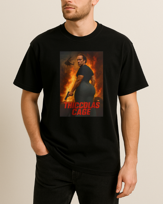 Thiccolas Cage Baskılı T-Shirt - Görsel 7